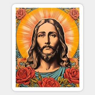 Vintage Retro Jesus Lithograph Magnet